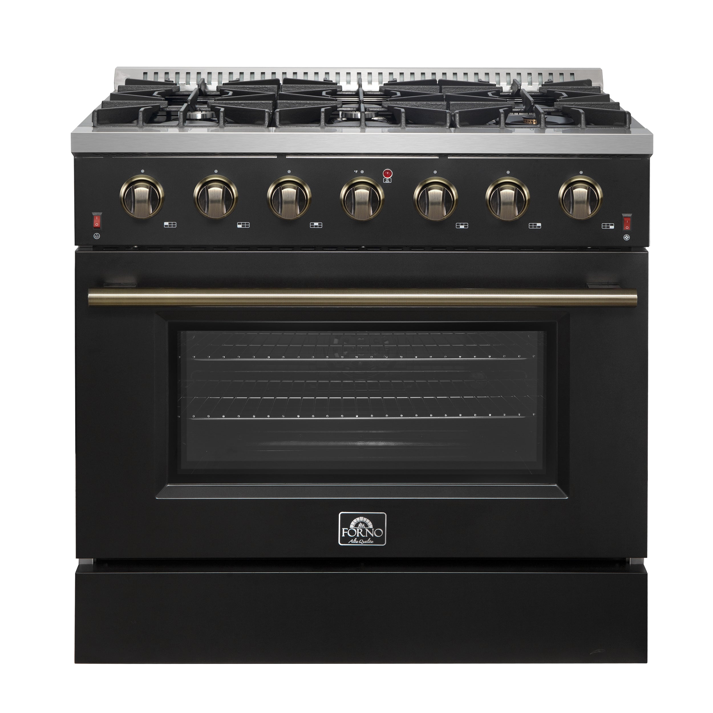 Forno Galiano 36-inch Freestanding Gas Range in Black