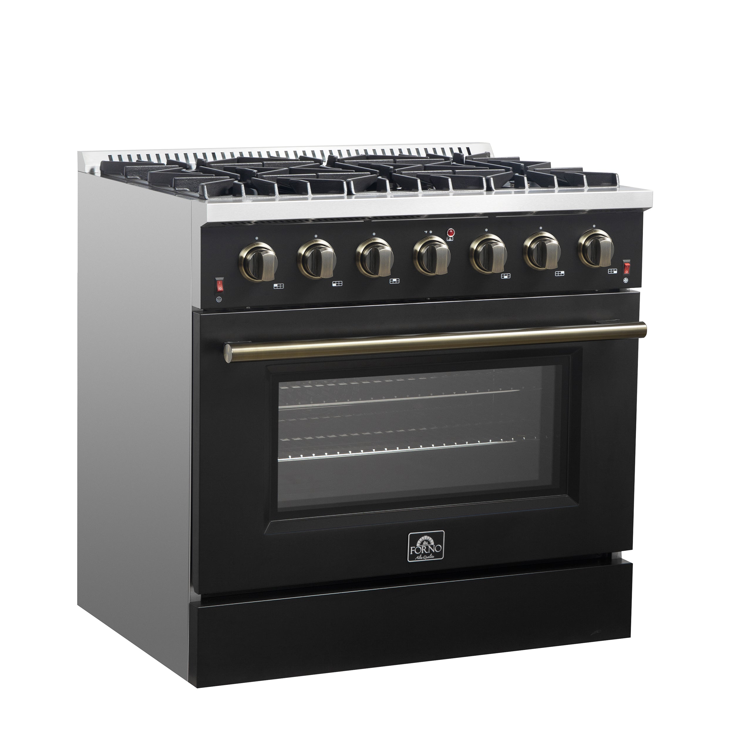 Forno Galiano 36-inch Freestanding Gas Range in Black