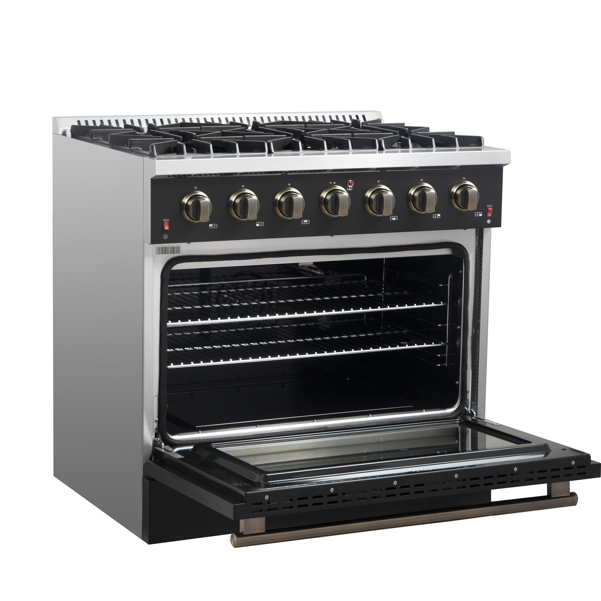 Forno Galiano 36-inch Freestanding Gas Range in Black