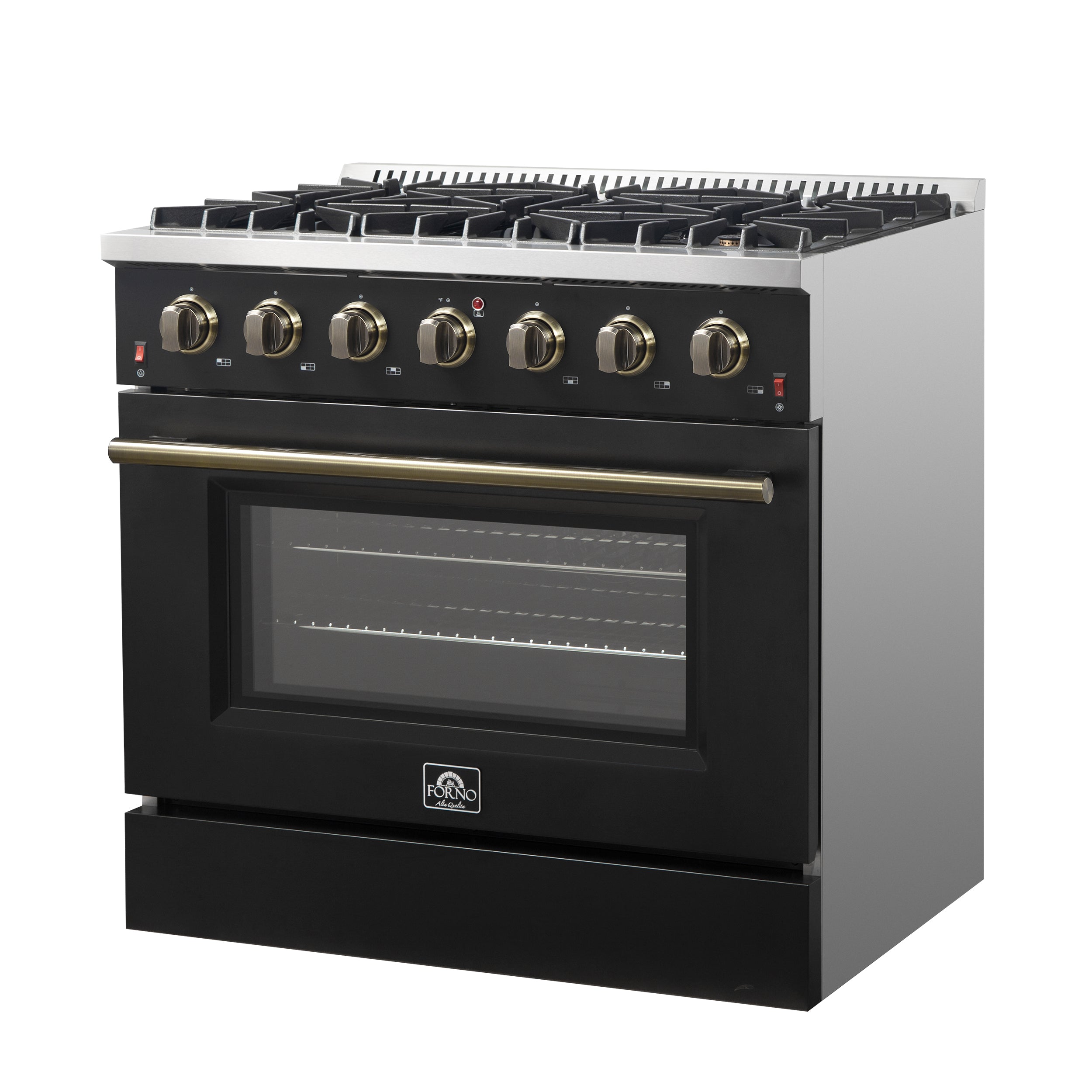 Forno Galiano 36-inch Freestanding Gas Range in Black