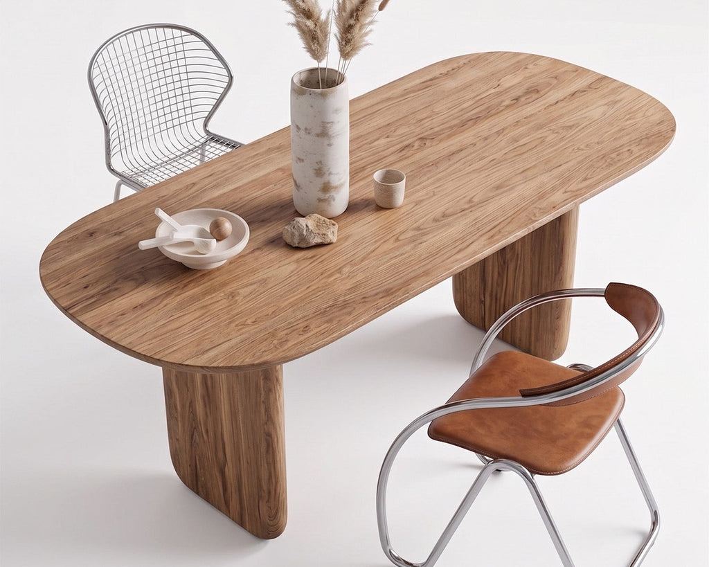Oval Solid Wood Dining Table