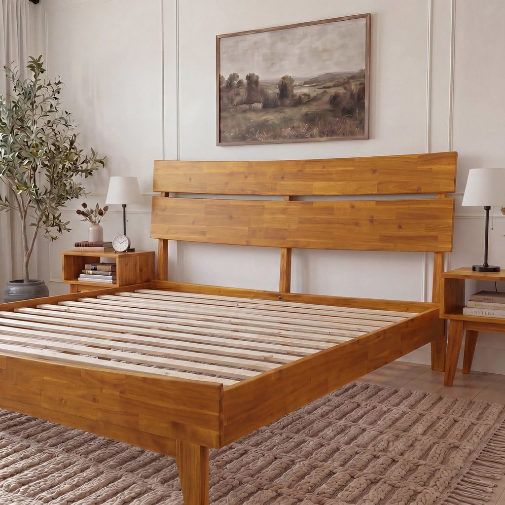 Aurora Solid Wood Bed Frame