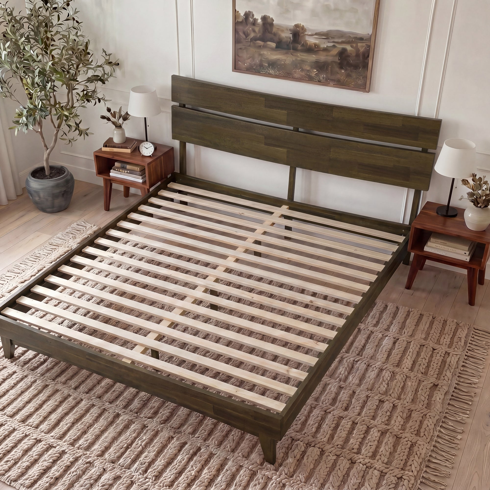 Aurora Solid Wood Bed Frame