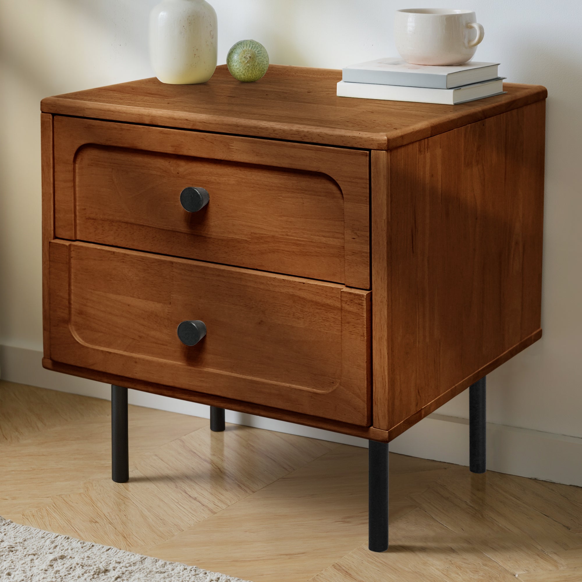 Savana Solid Wood 2-Drawer Nightstand