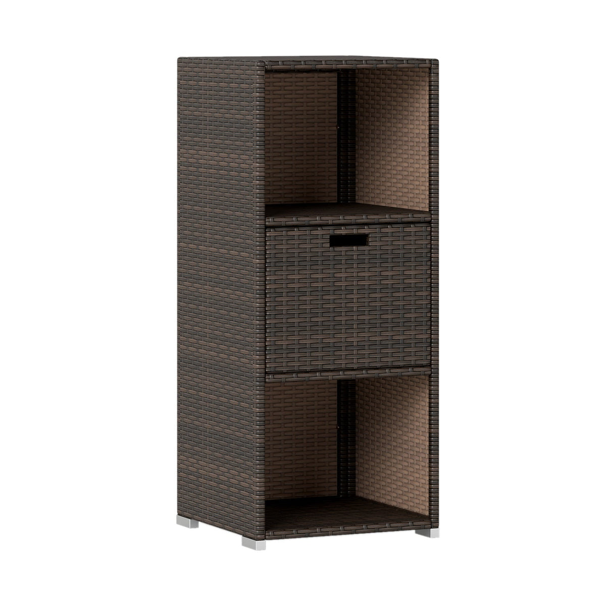 Outdoor Storage Cabinet Patio Wicker Organizer with Drawer