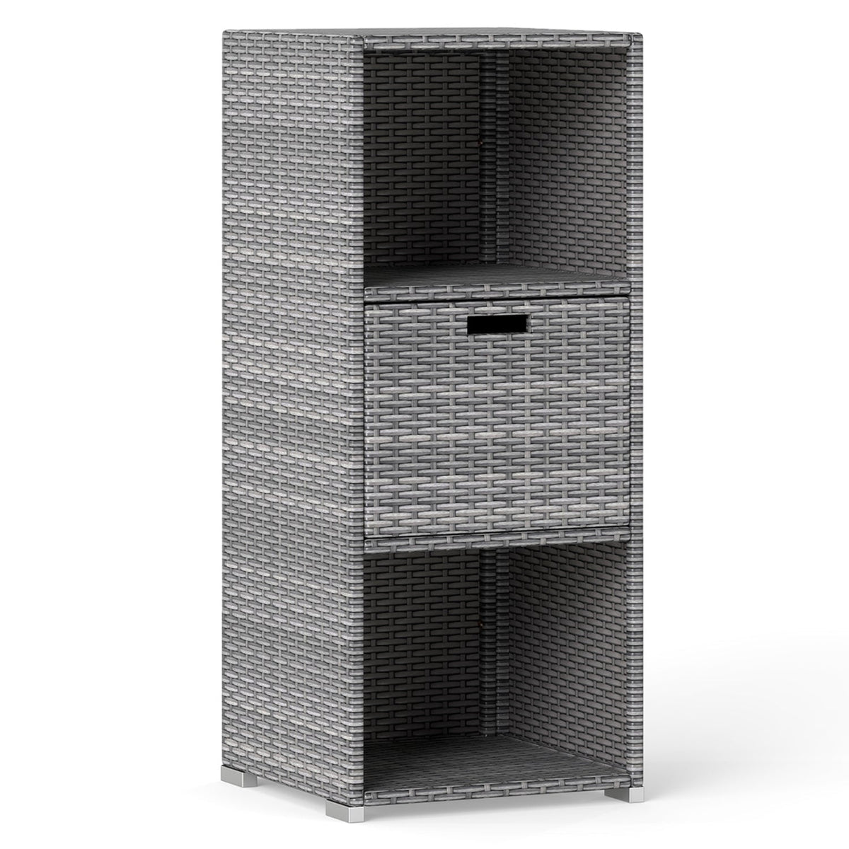 Outdoor Storage Cabinet Patio Wicker Organizer with Drawer