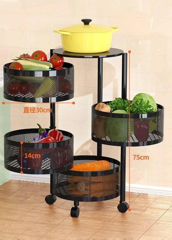 Kitchen Organizer Trolley Cart Rolling