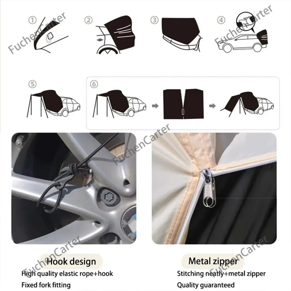Portable SUV Tailgate Trunk Tent 3-Side