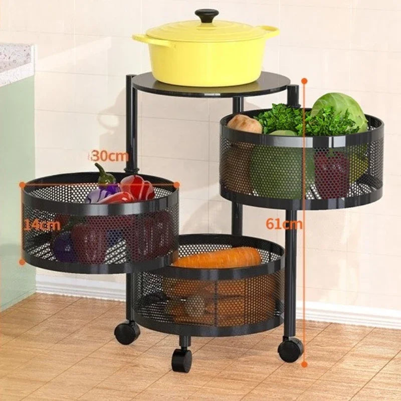 Kitchen Organizer Trolley Cart Rolling