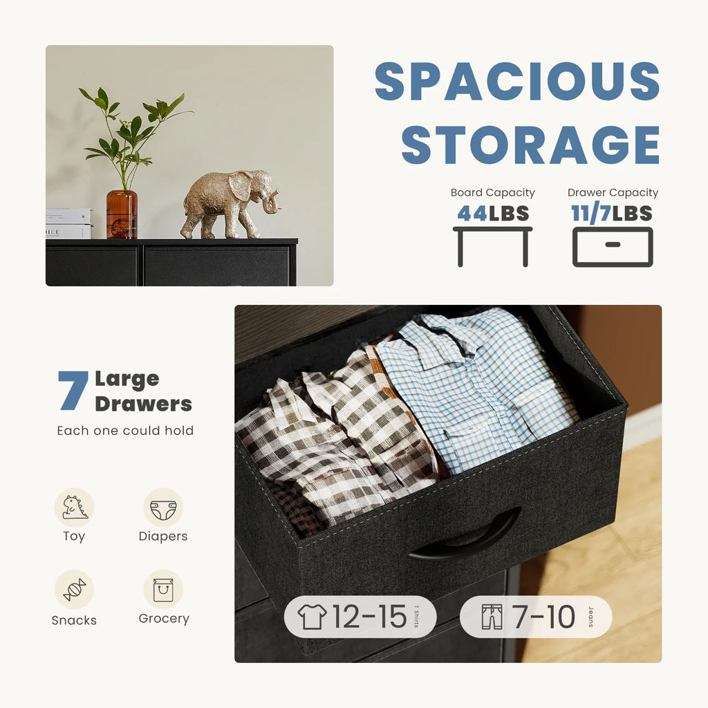 7 Fabric Drawers Organizer Storage Closet