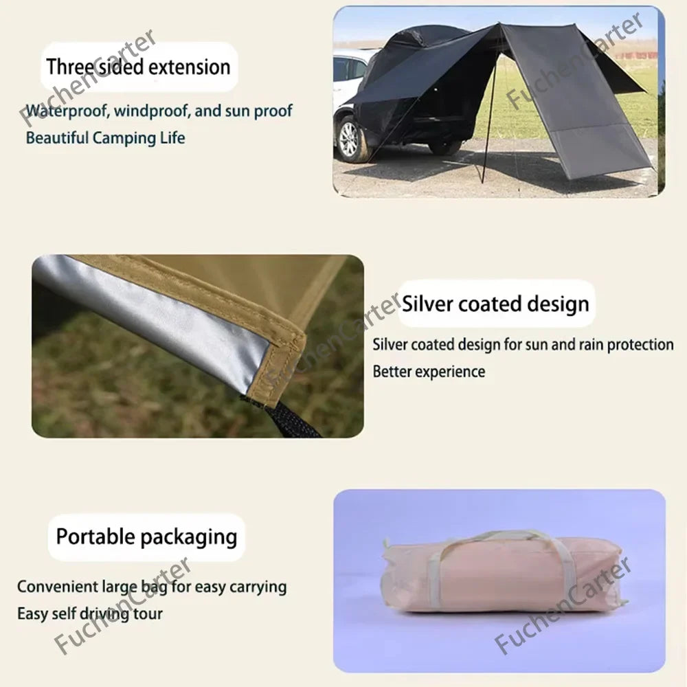 Portable SUV Tailgate Trunk Tent 3-Side