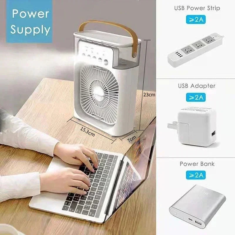 Kualool 3-In-1 Air Cooler Humidifier Portable Night Light