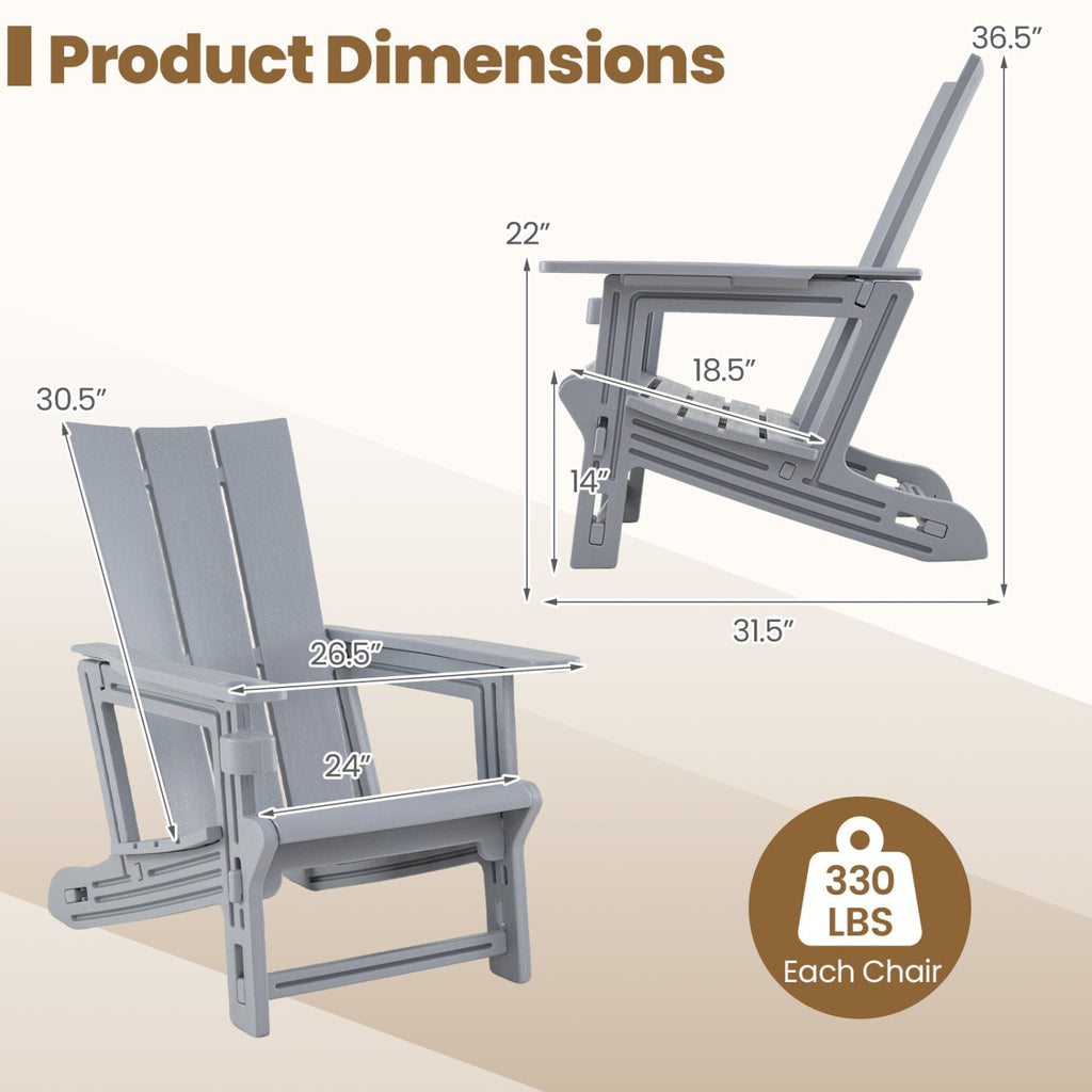 Adirondack Chairs Set of 2 with Cup Holders