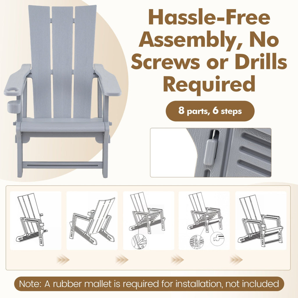 Adirondack Chairs Set of 2 with Cup Holders