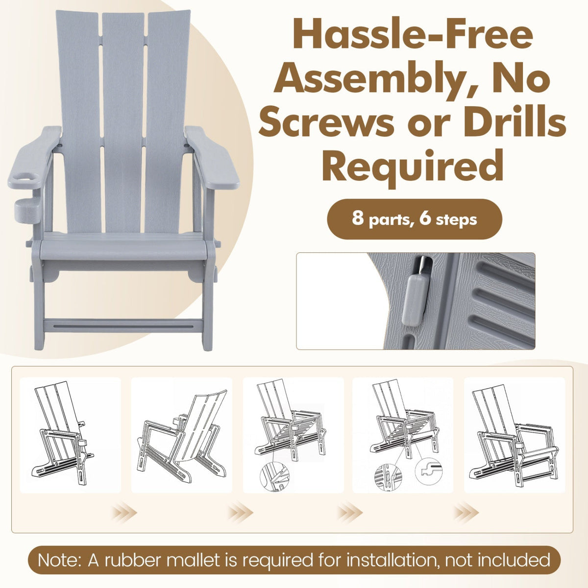 Adirondack Chairs Set of 2 with Cup Holders