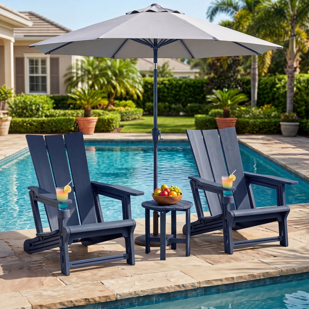 Adirondack Chairs Set of 2 with Cup Holders