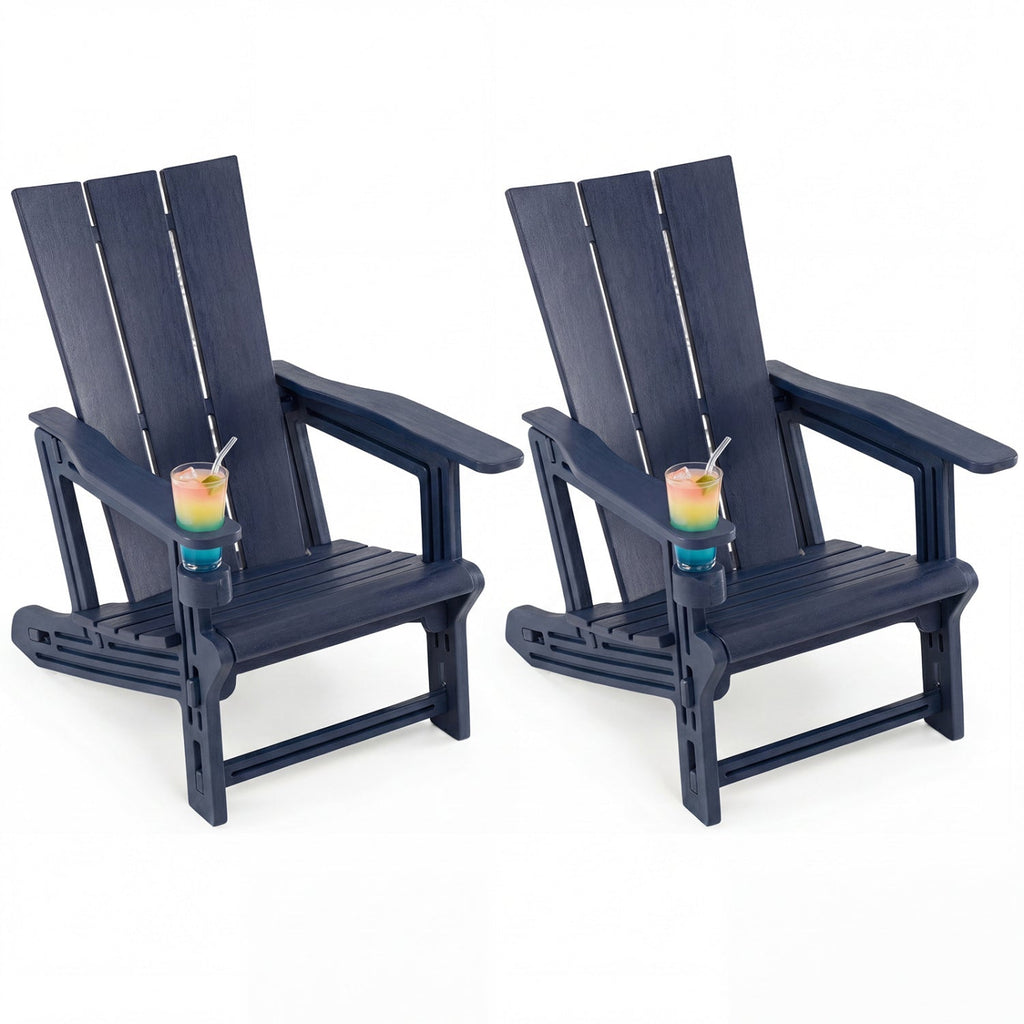 Adirondack Chairs Set of 2 with Cup Holders
