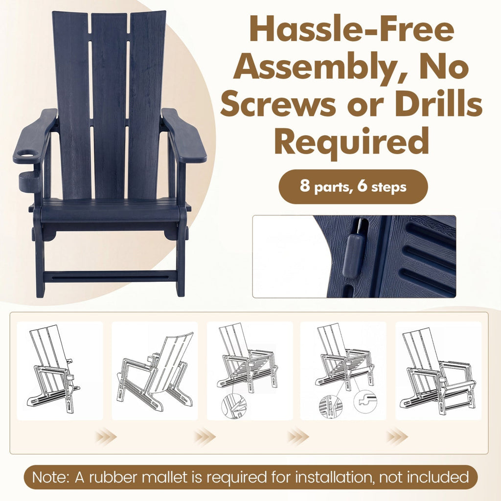 Adirondack Chairs Set of 2 with Cup Holders