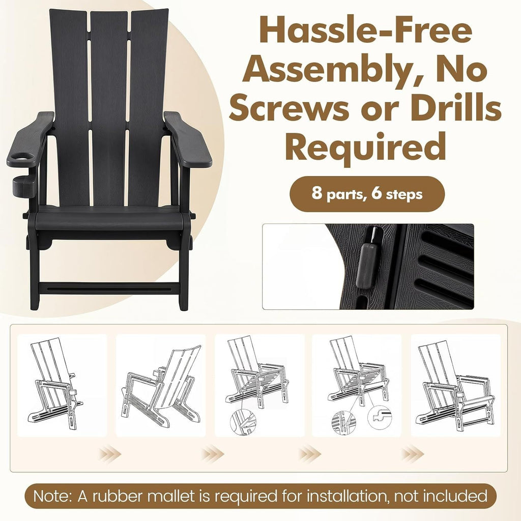Adirondack Chairs Set of 2 with Cup Holders