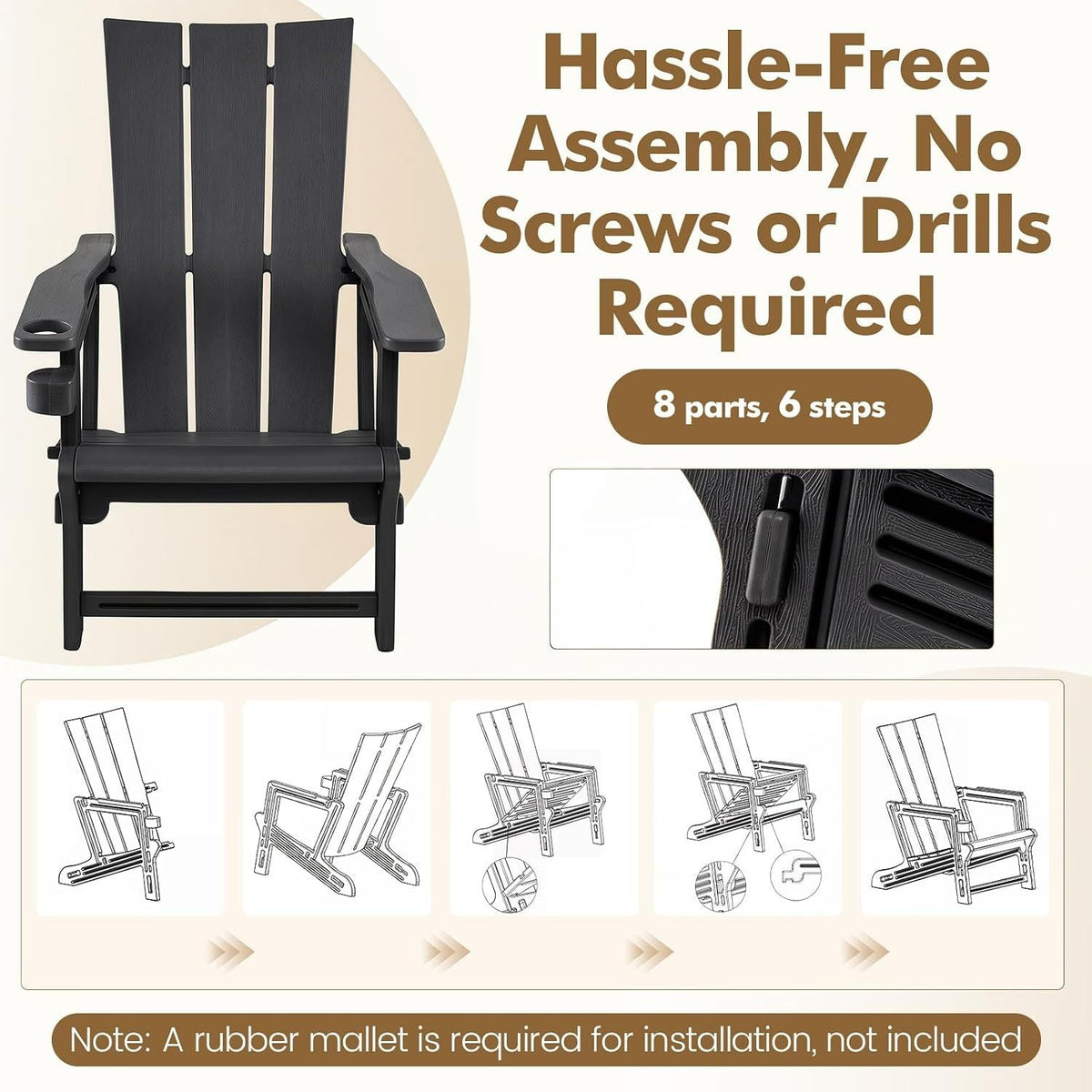 Adirondack Chairs Set of 2 with Cup Holders