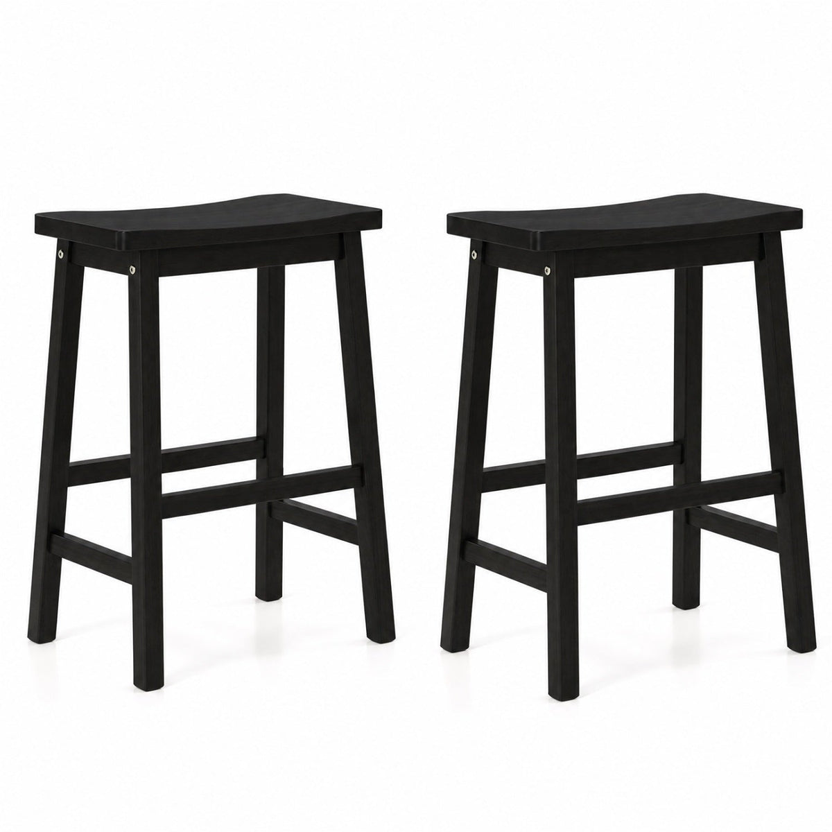 Saddle-Seat Counter Height Stools Set of 2 with Footrests