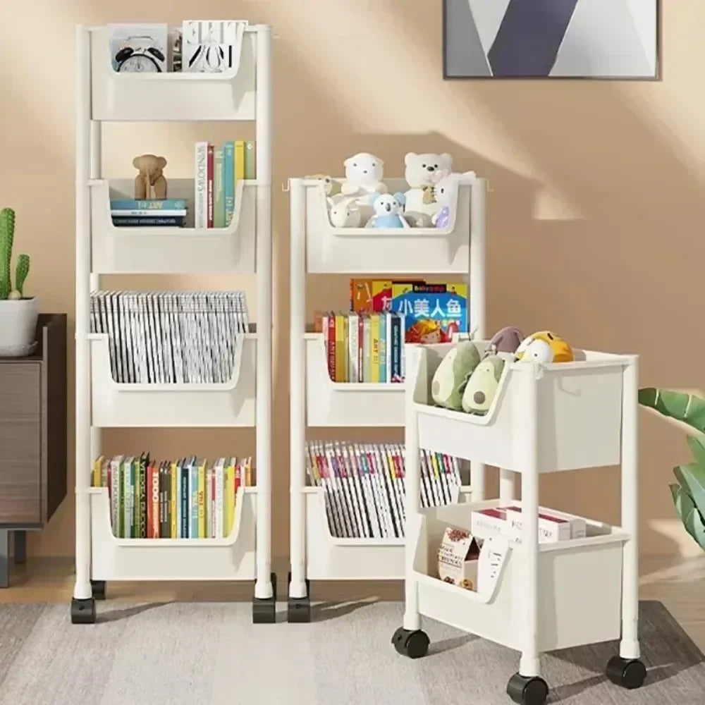 Mobile Storage Shelf] Mobile Plastic Storage Shelf Unit with Wheels