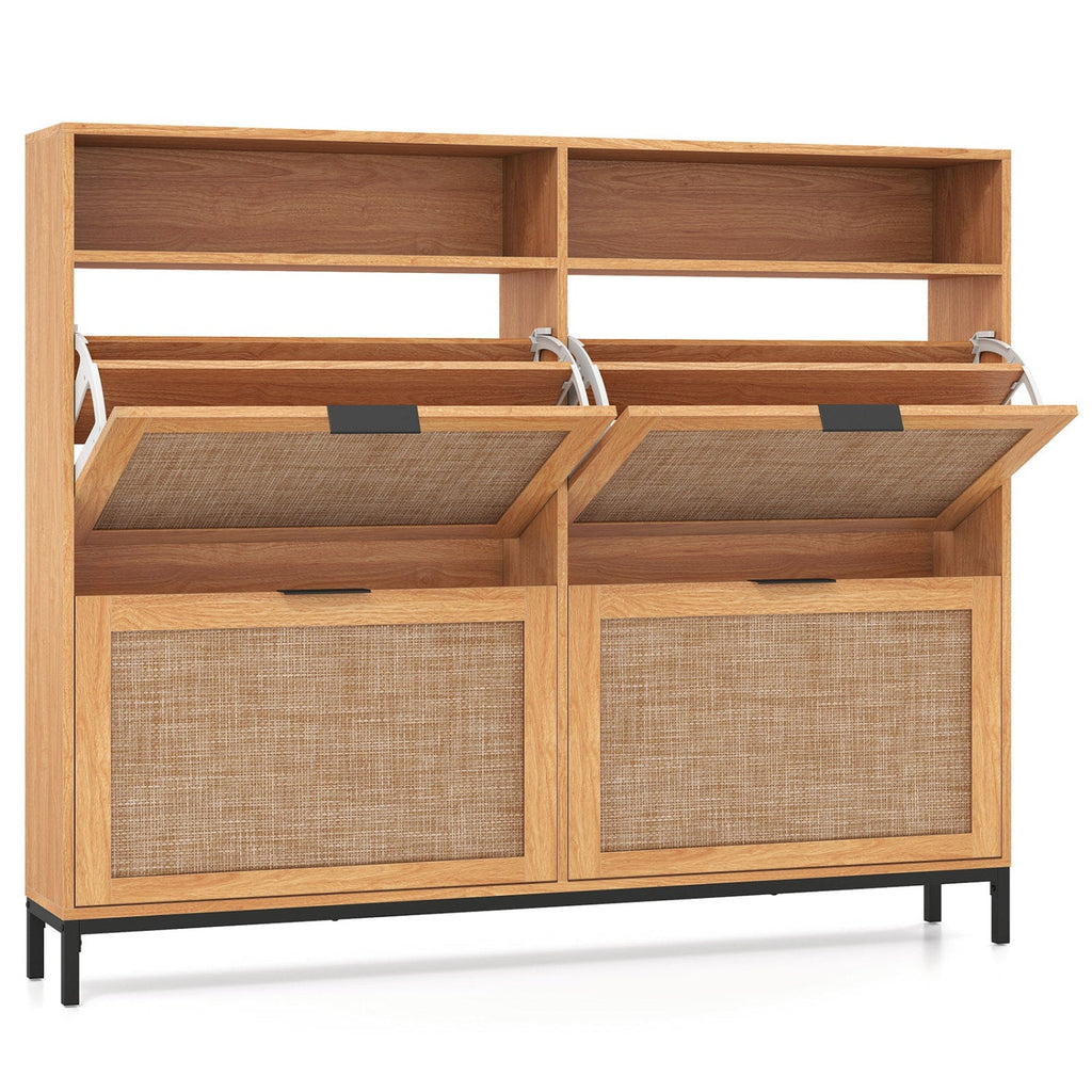 Shoe Storage Cabinet with 4 Flip Drawers