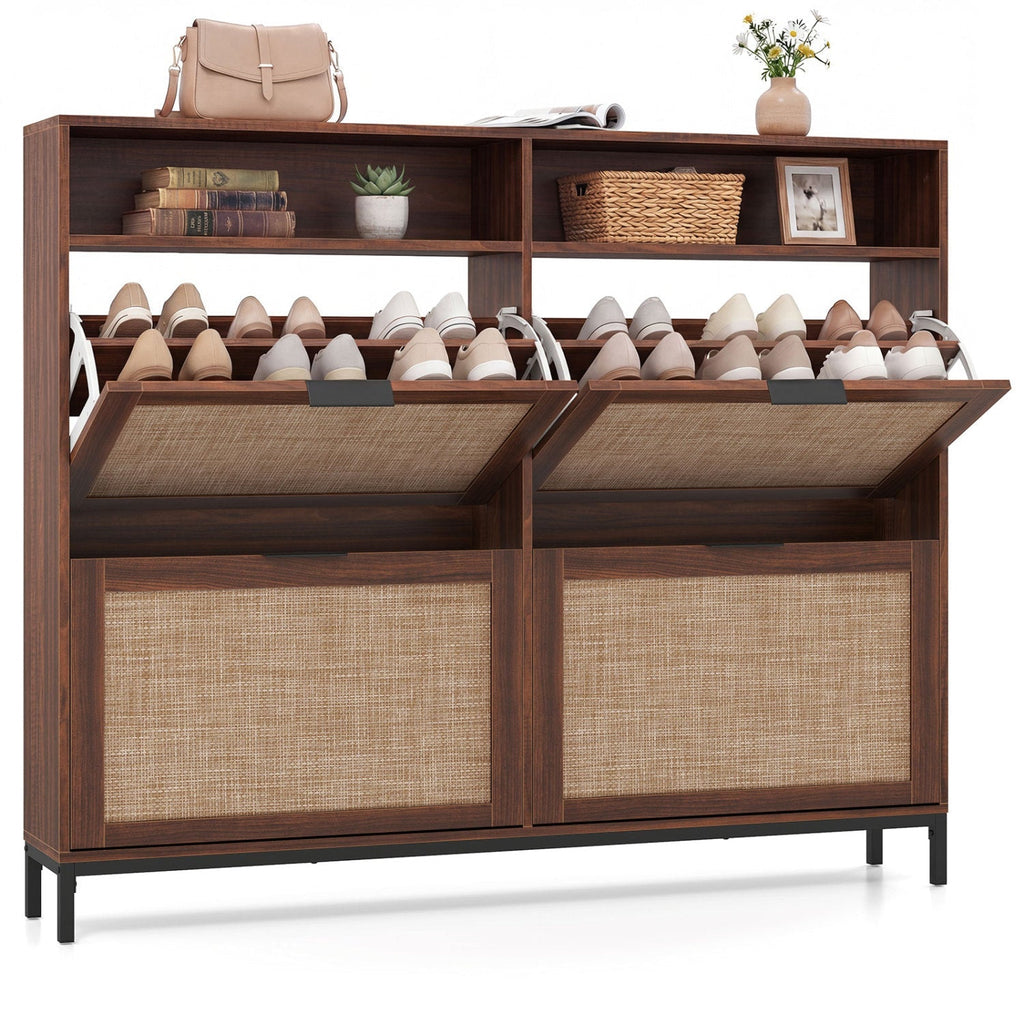 Shoe Storage Cabinet with 4 Flip Drawers