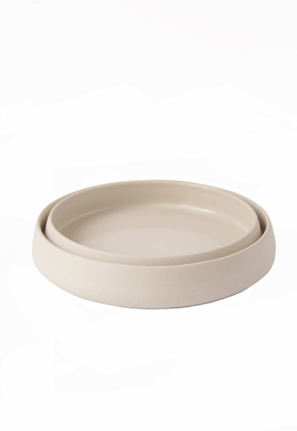 Handmade Stoneware Dinner Plates with High Sides