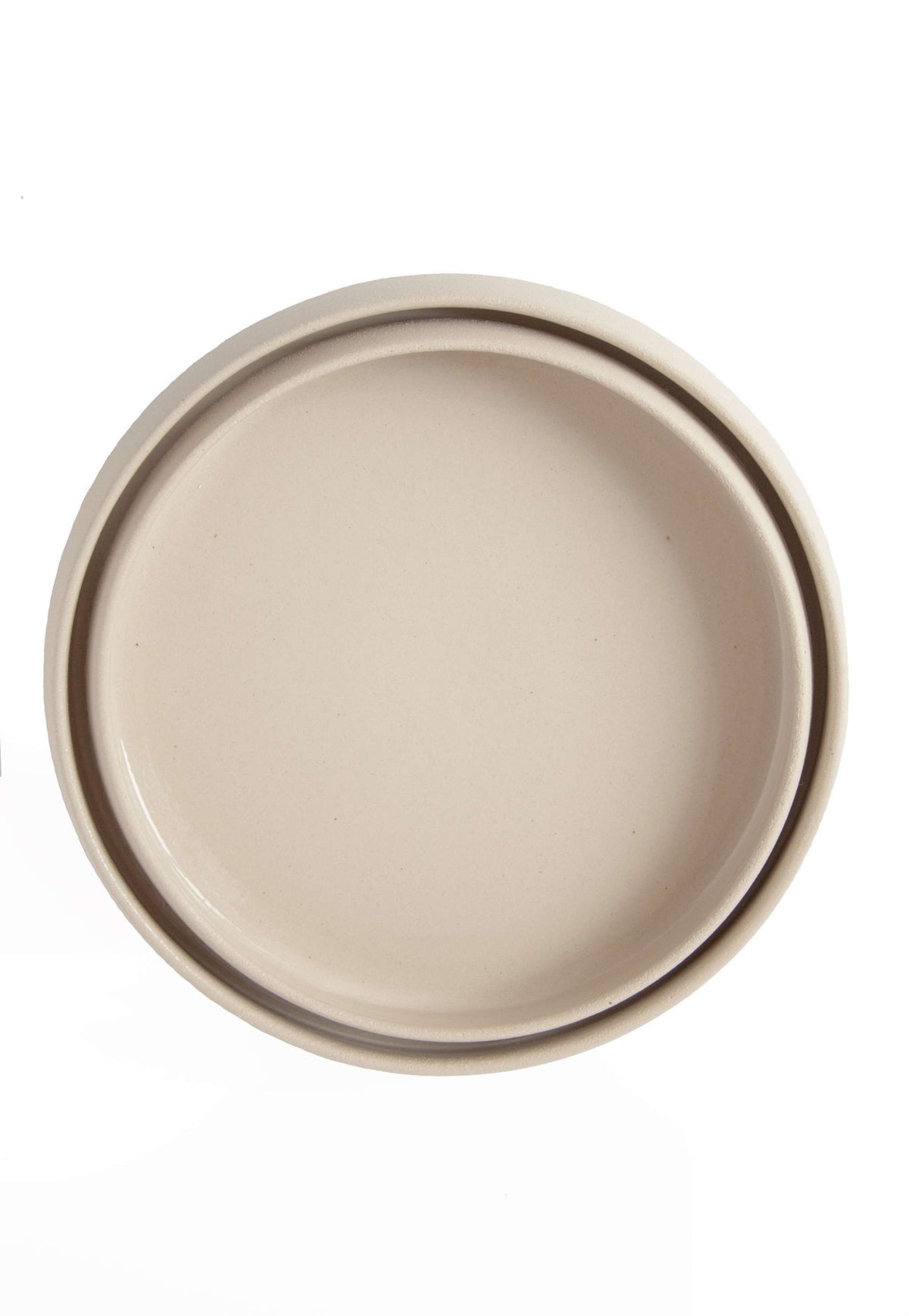 Handmade Stoneware Dinner Plates with High Sides