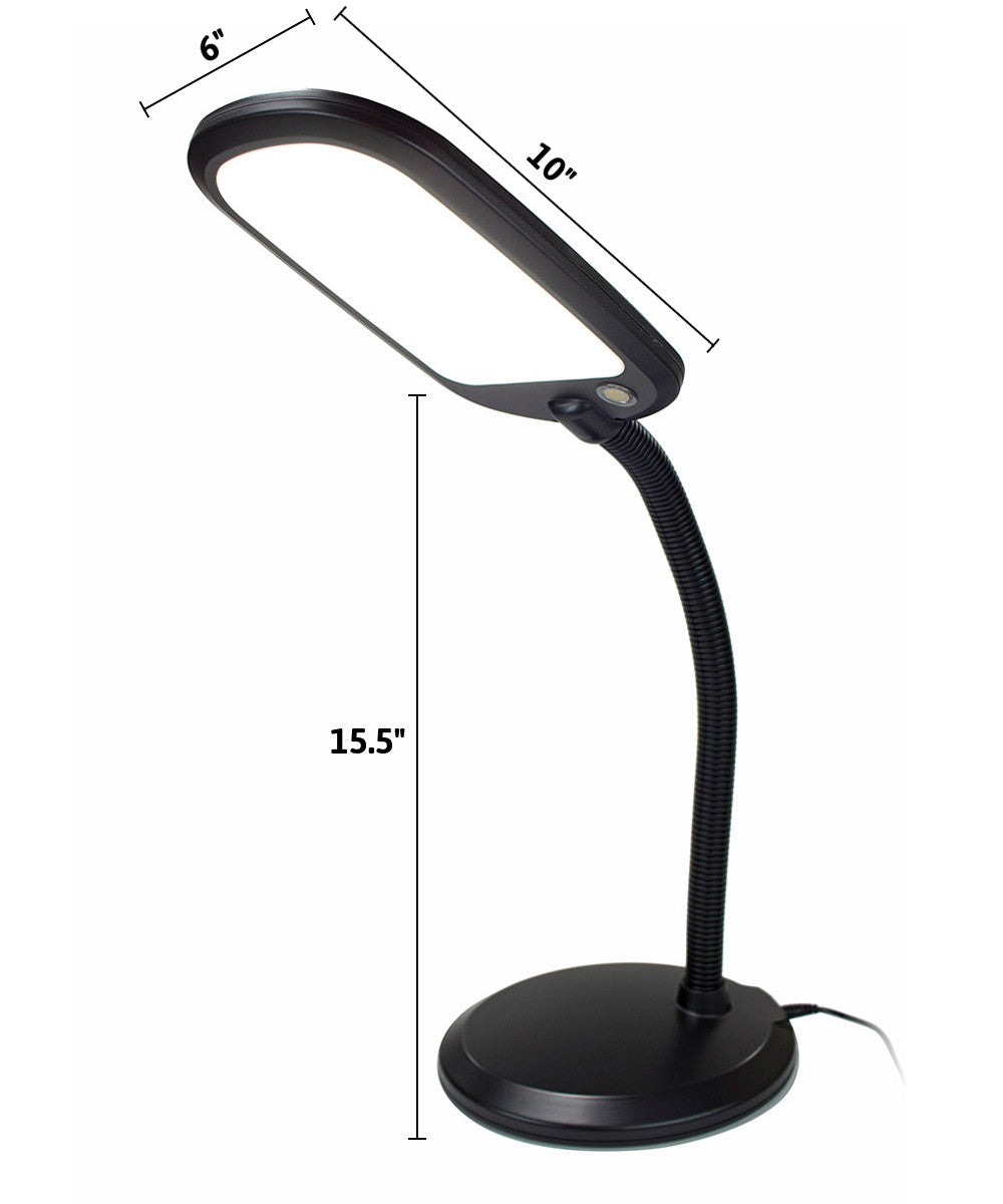 26"H Slim Design LED Bright Reader Desk Lamp Black
