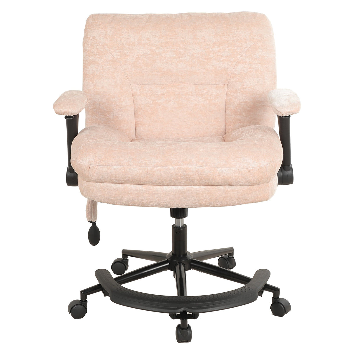 Pink Chenille Criss Cross Swivel Chair with Air Lumbar Support