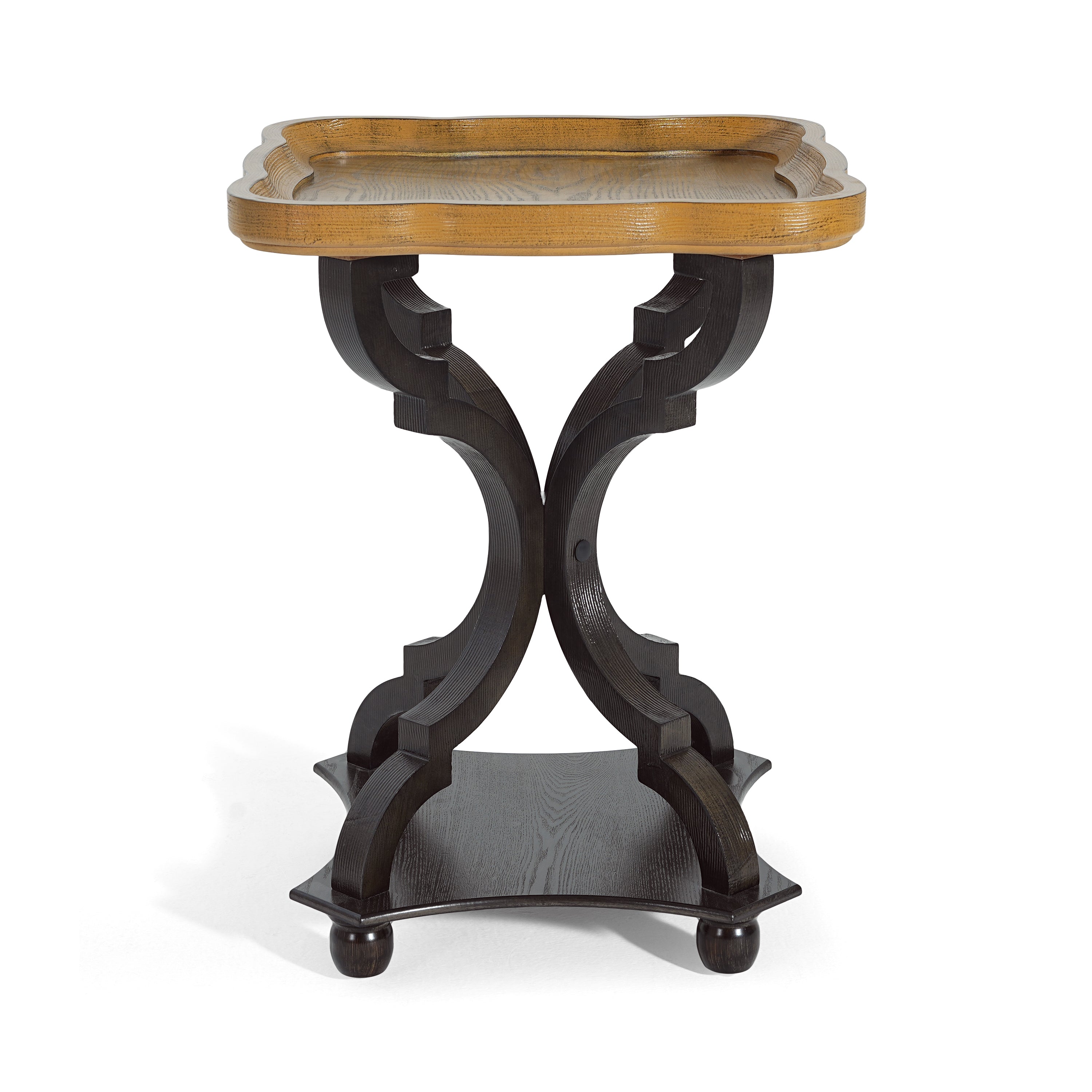 Natural and Black End Table