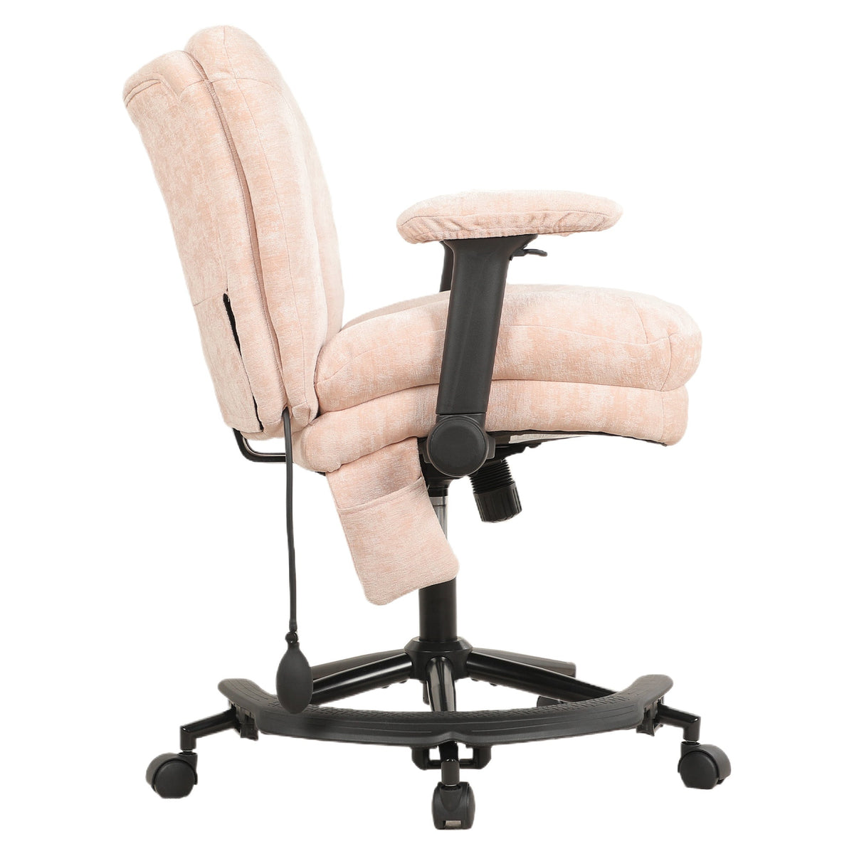 Pink Chenille Criss Cross Swivel Chair with Air Lumbar Support