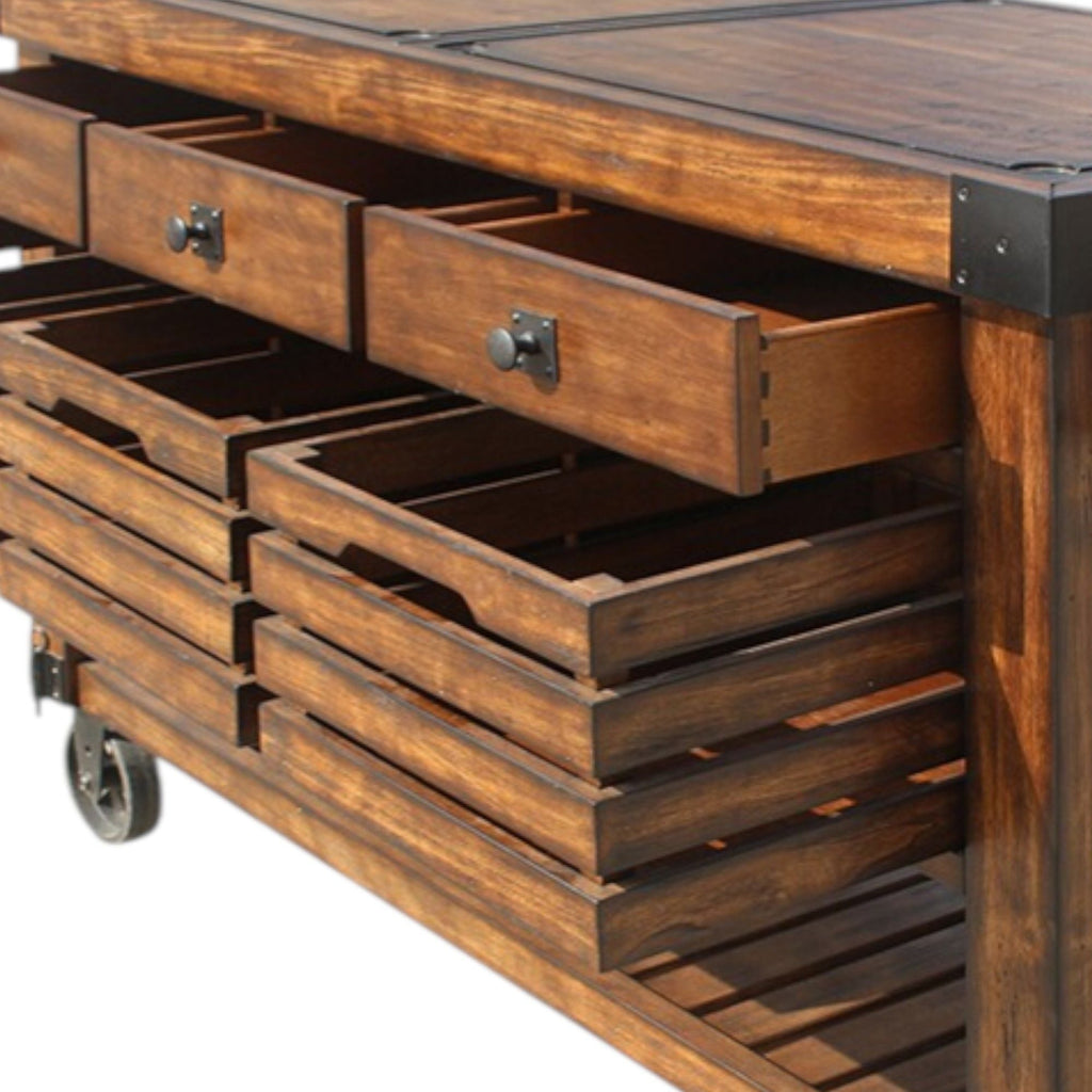 Distressed Chestnut Kitchen Cart