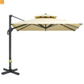 Patio Umbrella Cantilever Offset Square Beige 10 Ft