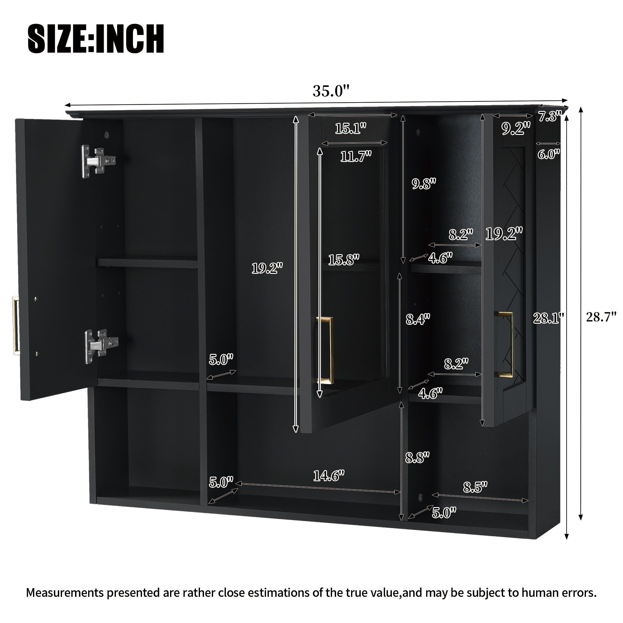 Modern Wall Mounted Medicine Cabinet With Adjustable Shelves