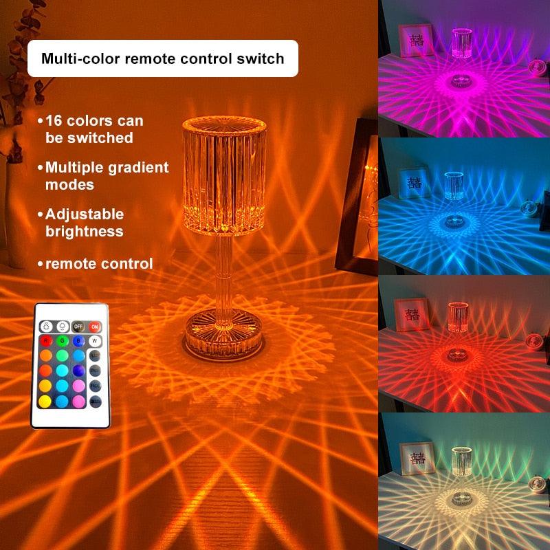 Crystal Table Lamp LED Diamond Touch Bedside Atmosphere Light