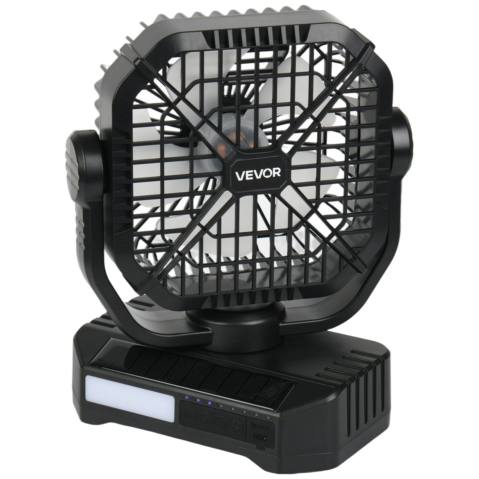 Solar Fan Camping Fan with Solar Panel LED Lantern