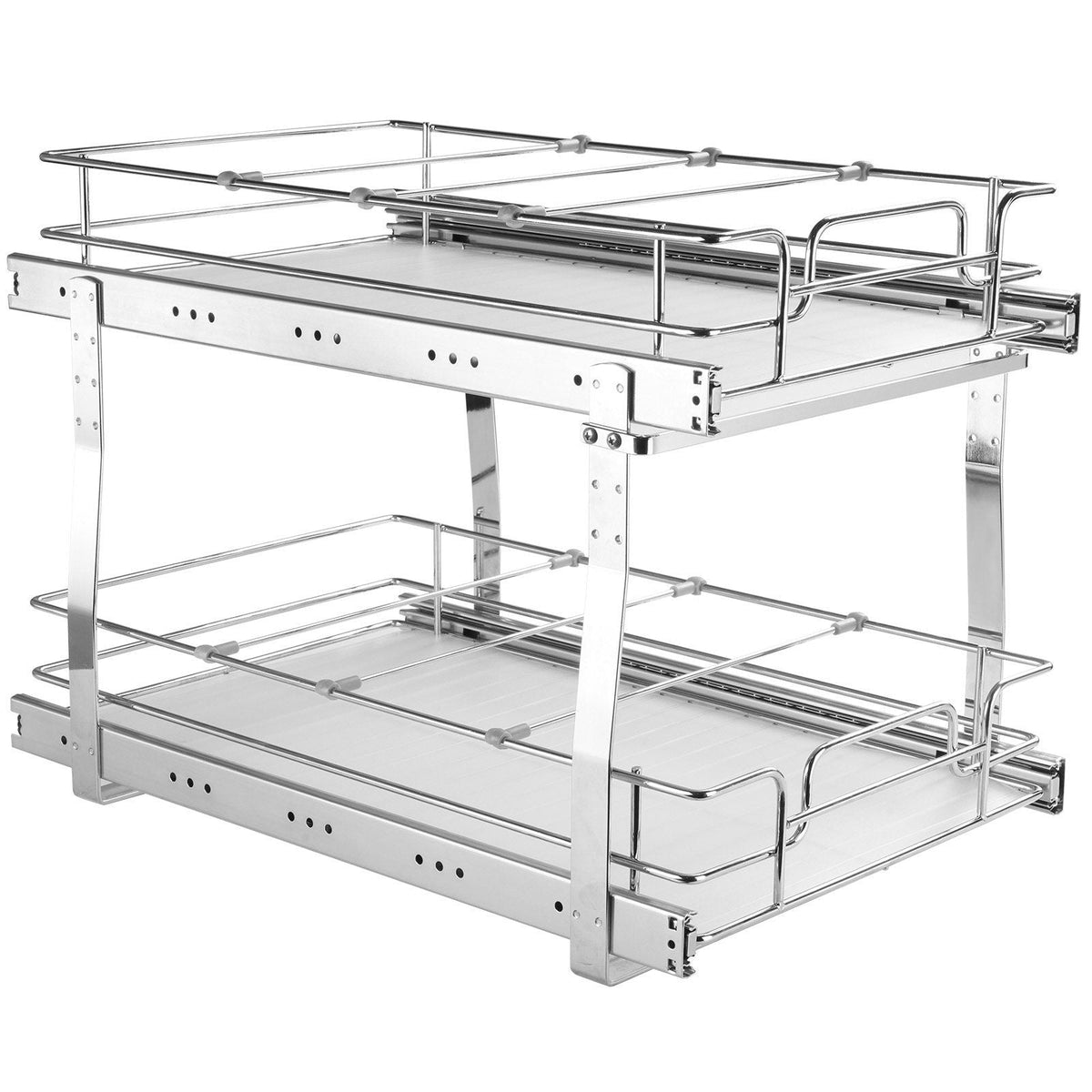 2 Tier  Pull Out Cabinet Organizer, Heavy Duty Slide Out Pantry Shelves