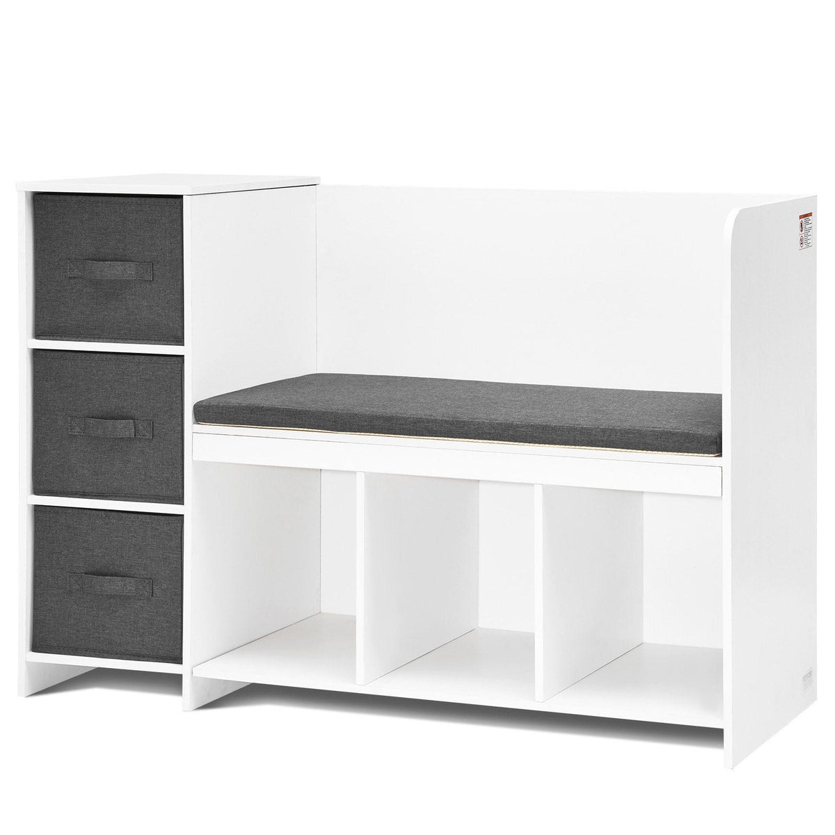 Kids Reading Nook Bench, Toddler Bookshelf