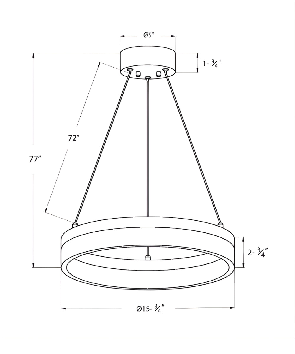 Edge-Lit 16"W 1-Light Round LED Ribbon Chandelier Light Fixture