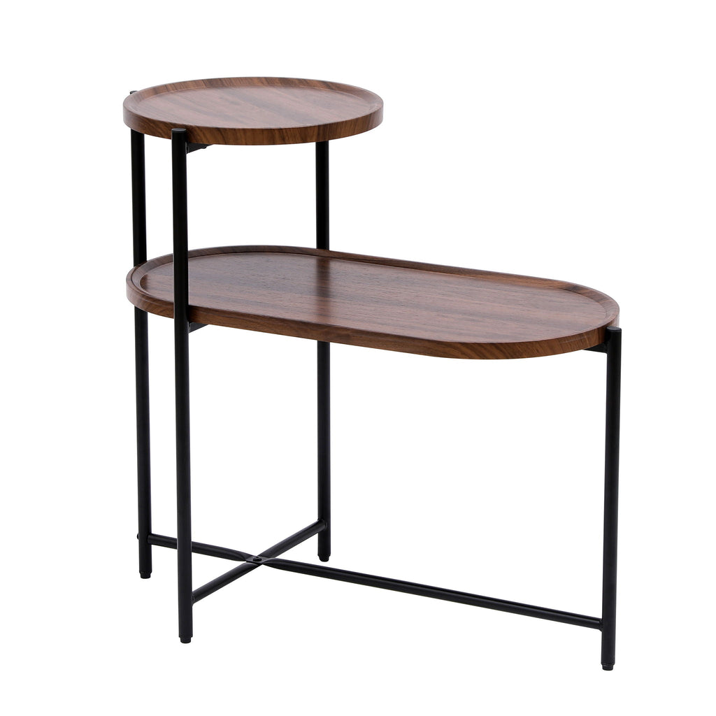 Round Coffee Table With Storage Tray 2 Tier