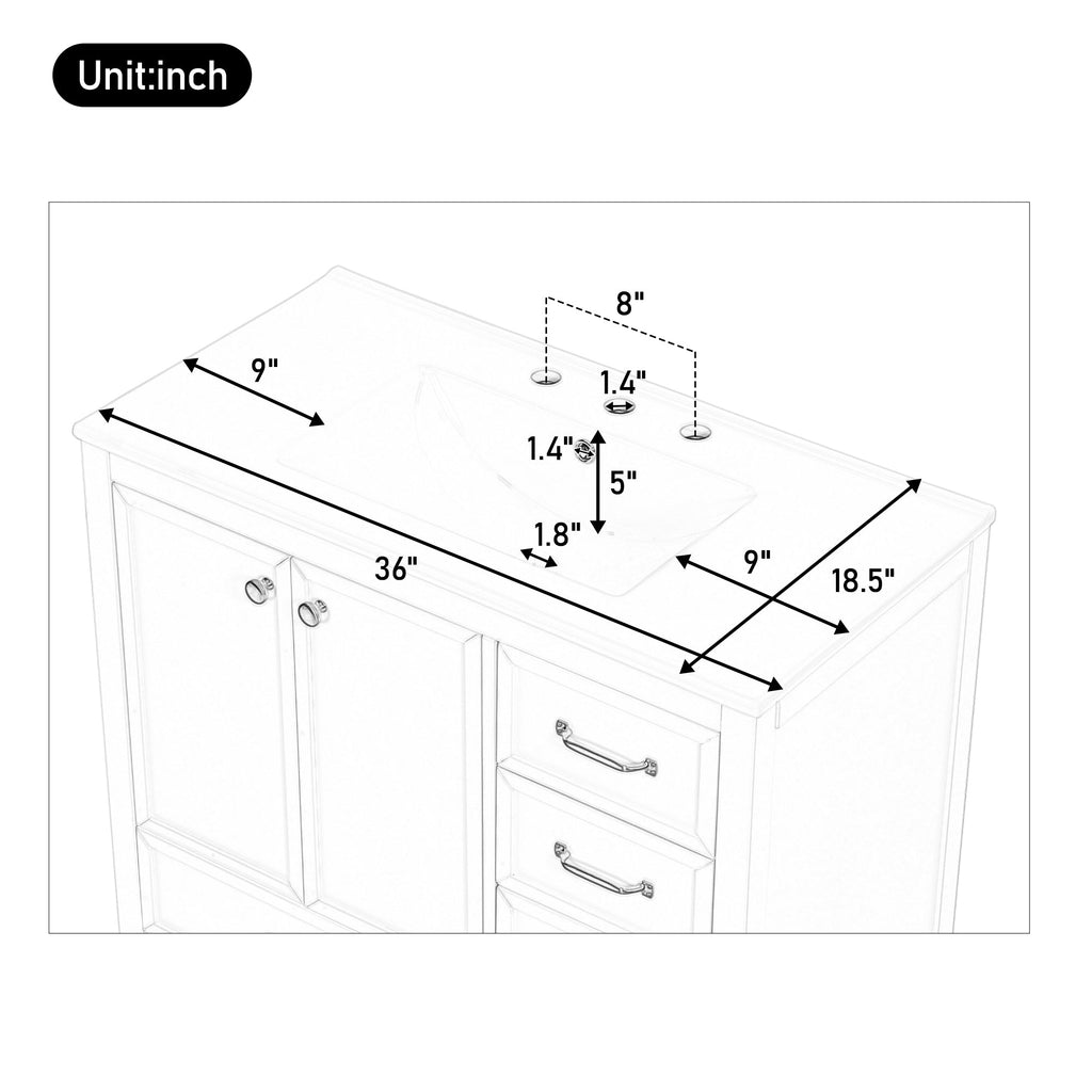 36" Bathroom Vanity with Sink