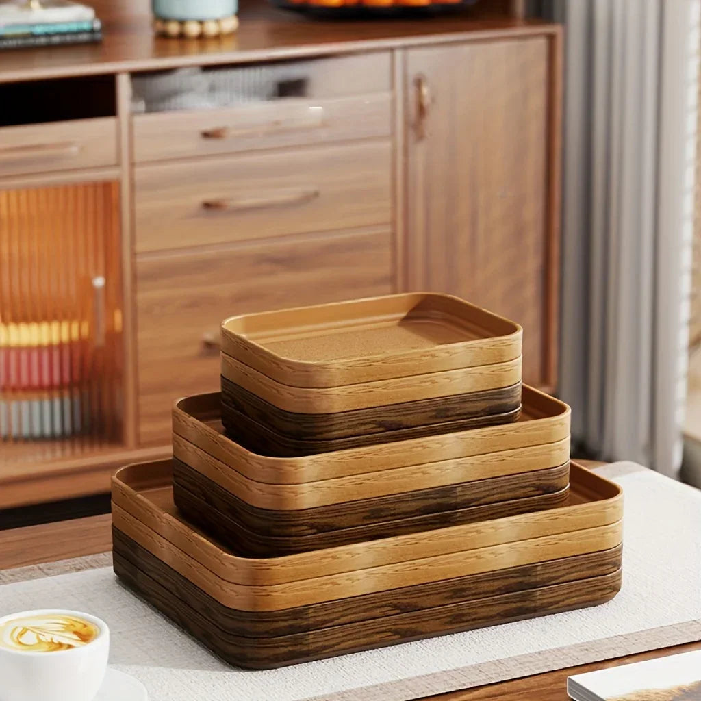 Dinner Plates - Thick Wooden Grain