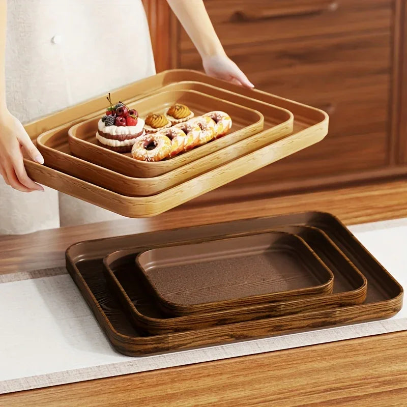 Dinner Plates - Thick Wooden Grain