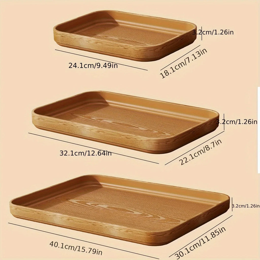 Dinner Plates - Thick Wooden Grain