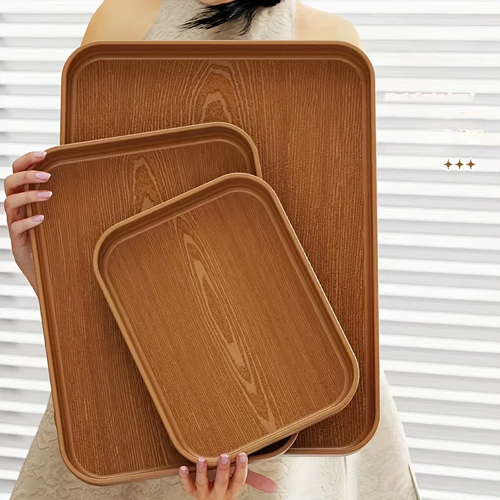 Dinner Plates - Thick Wooden Grain
