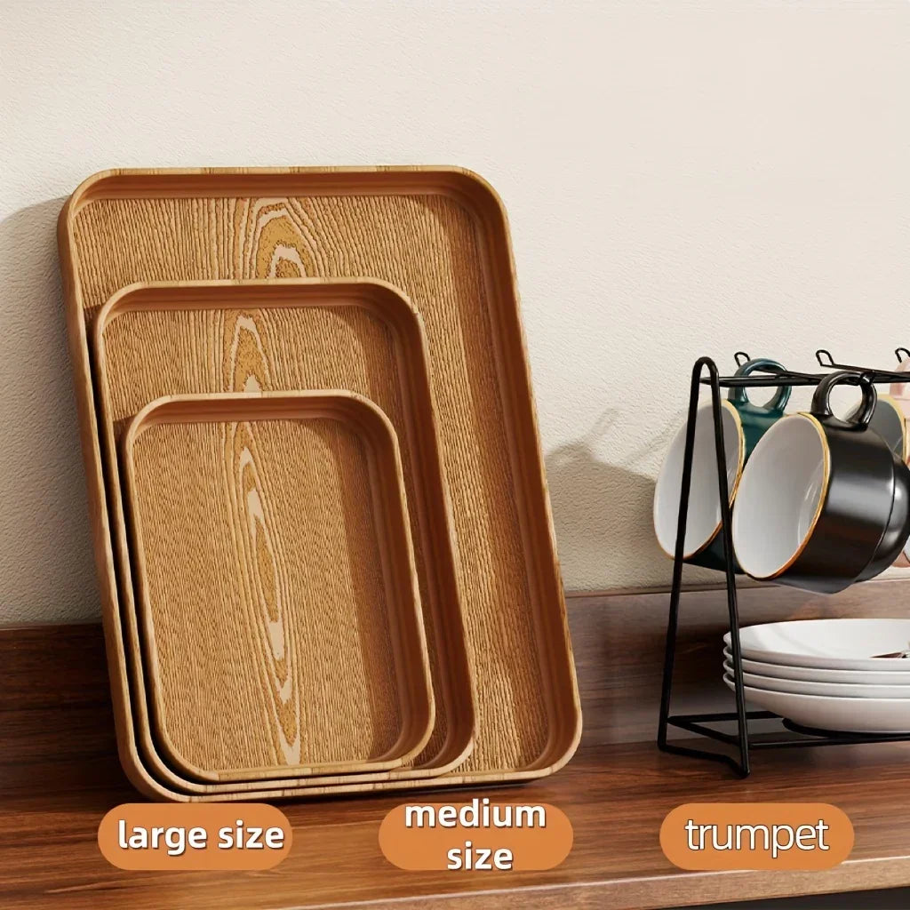 Dinner Plates - Thick Wooden Grain