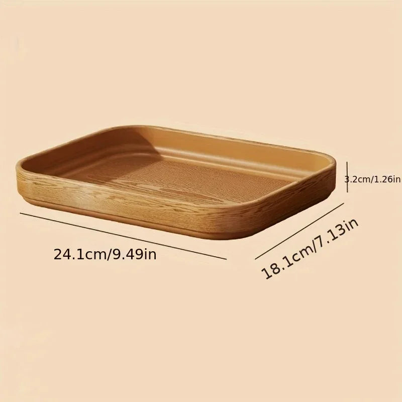 Dinner Plates - Thick Wooden Grain